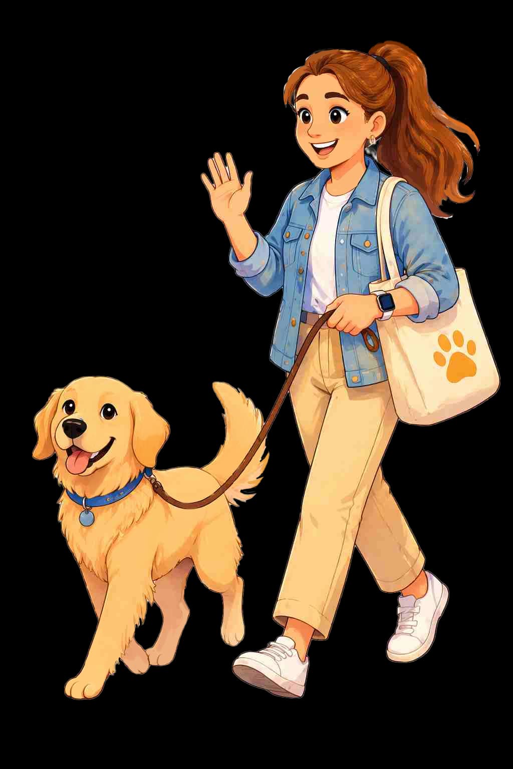 Mascotte Leesee mademoiselle avec chien
